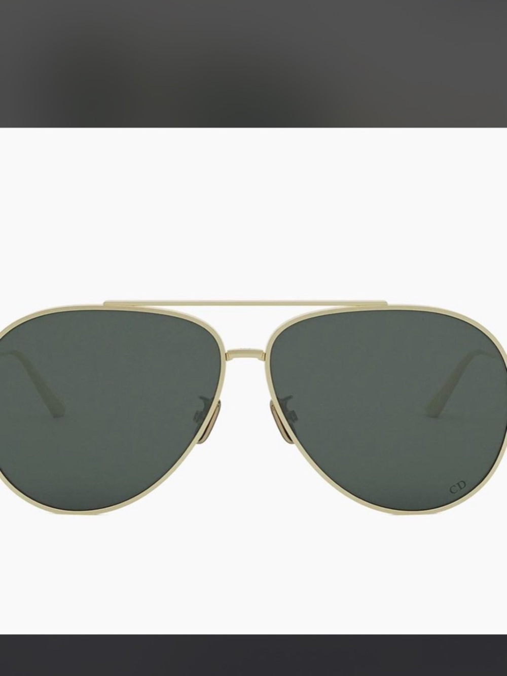 Dior Gold Metal Aviator Sunglasses with Dark Green Lenses - Picture 2 of 4